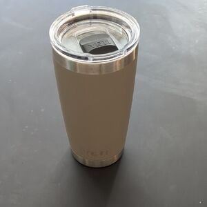 YETI Tan Tumbler with Clear Lid
